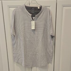 Club Room Men's Light Gray Short-Sleeve Henley Shirt